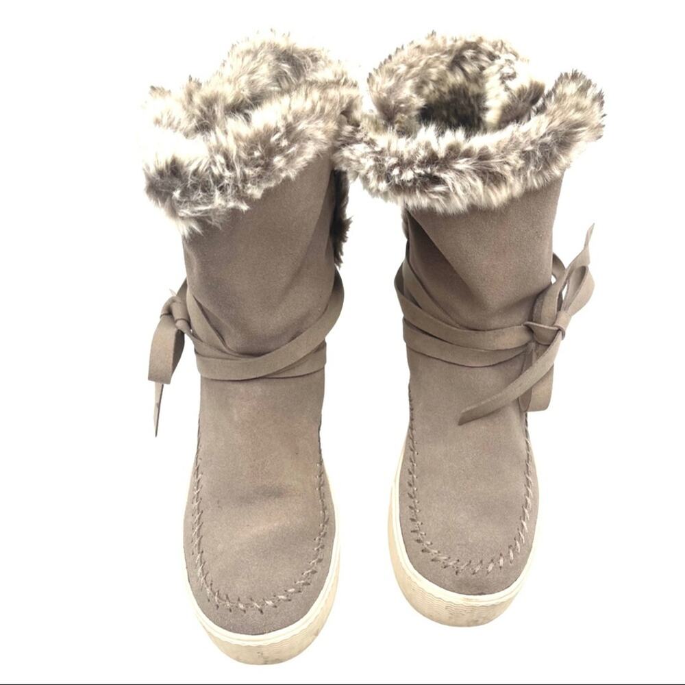 TOMS suede leather gray boots women's size 6.5 - Picture 9 of 10